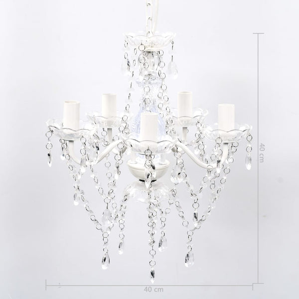 vidaXL Chandelier with 5 Lights Transparent