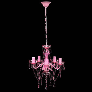 vidaXL Chandelier with 5 Bulbs Pink