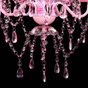 vidaXL Chandelier with 5 Bulbs Pink