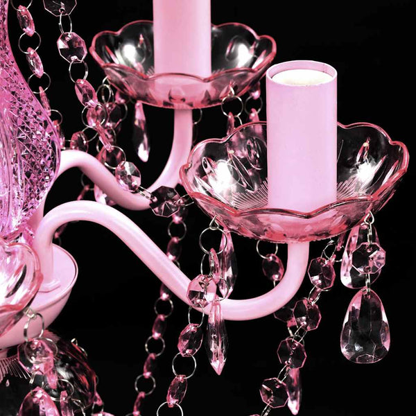 vidaXL Chandelier with 5 Bulbs Pink