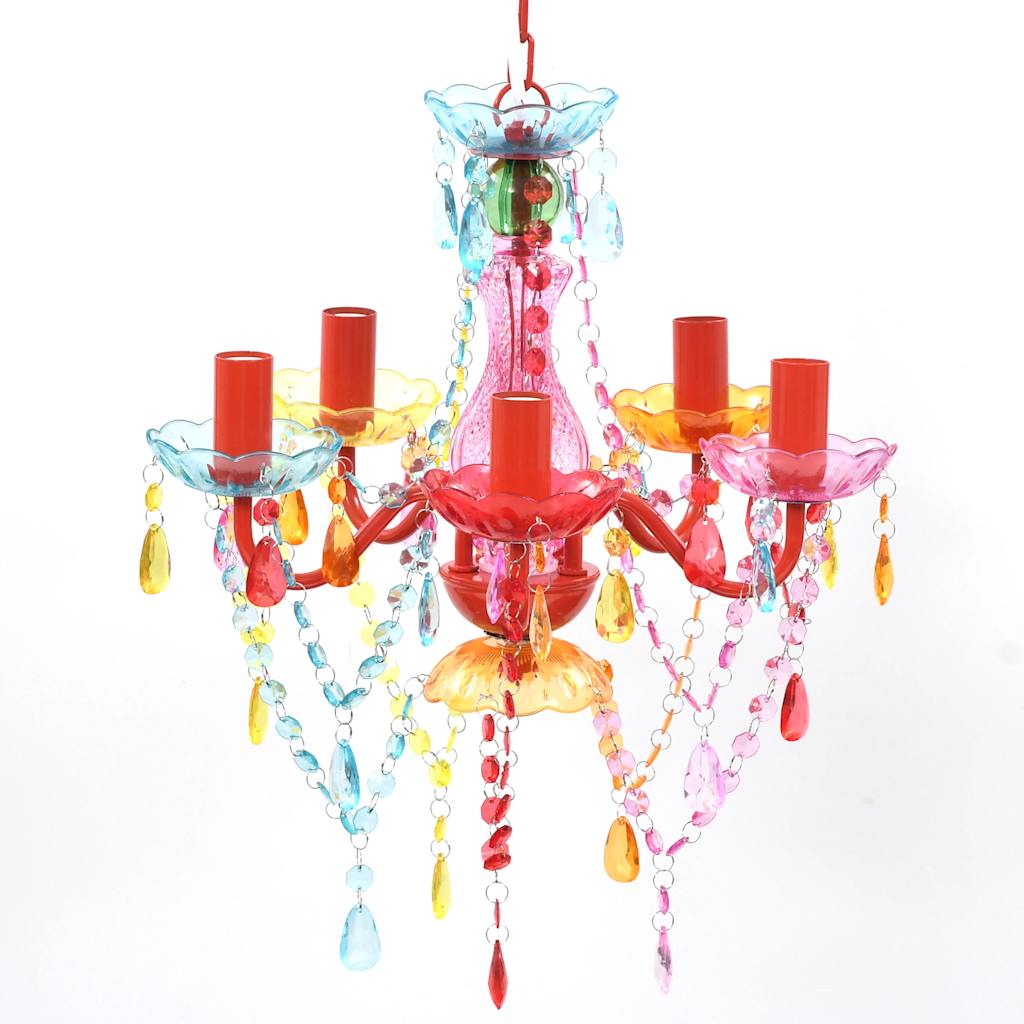 vidaXL Chandelier 5 Bulbs Multicolored