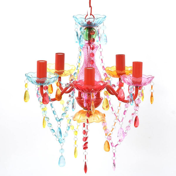 vidaXL Chandelier 5 Bulbs Multicolored