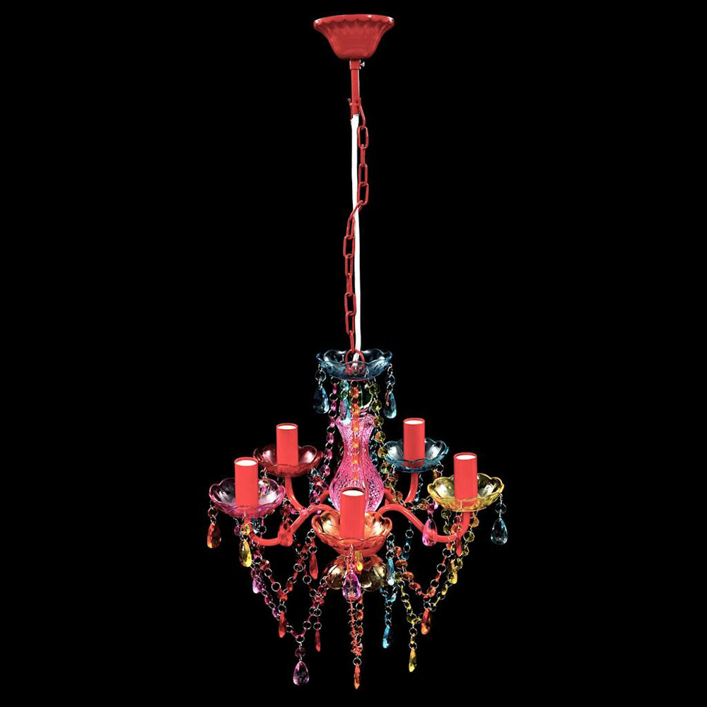 vidaXL Chandelier 5 Bulbs Multicolored