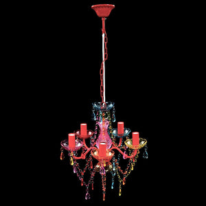 vidaXL Chandelier 5 Bulbs Multicolored