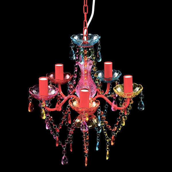 vidaXL Chandelier 5 Bulbs Multicolored
