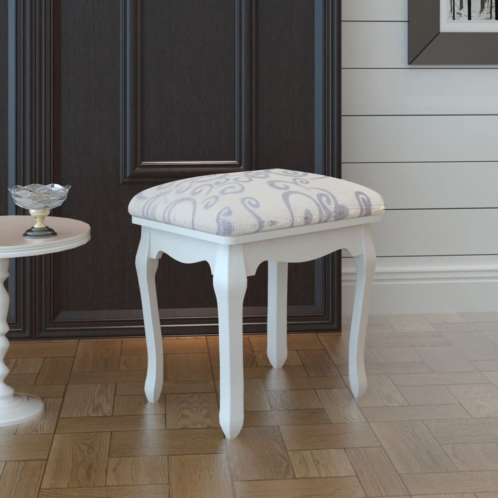 vidaXL Dressing Stool White Fabric