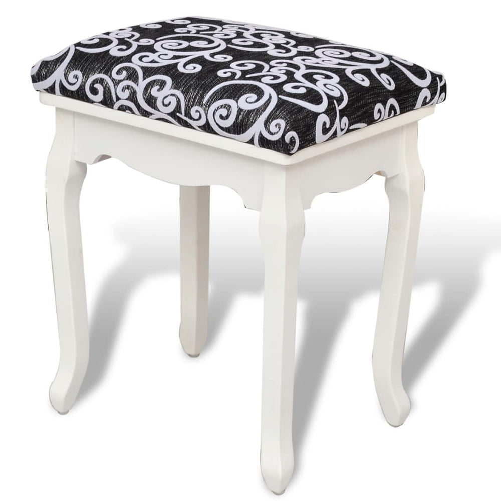 vidaXL Vanity Stool Black Fabric