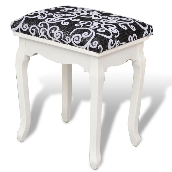 vidaXL Vanity Stool Black Fabric