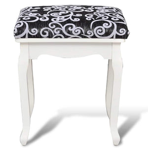 vidaXL Vanity Stool Black Fabric