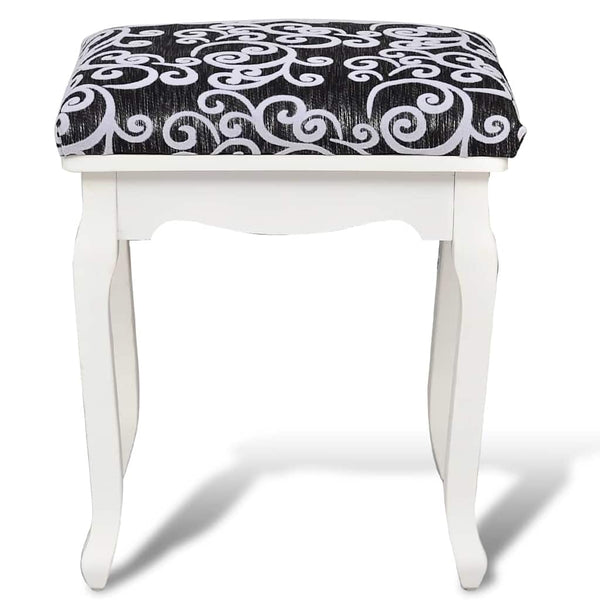 vidaXL Vanity Stool Black Fabric