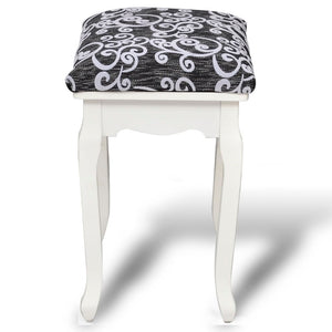 vidaXL Vanity Stool Black Fabric