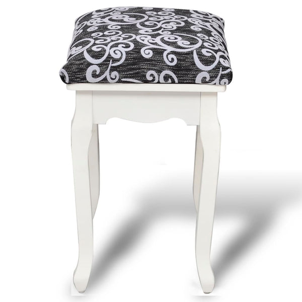 vidaXL Vanity Stool Black Fabric