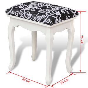 vidaXL Vanity Stool Black Fabric