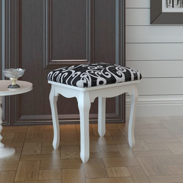 vidaXL Vanity Stool Black Fabric