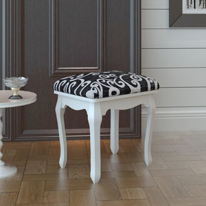 vidaXL Vanity Stool Black Fabric