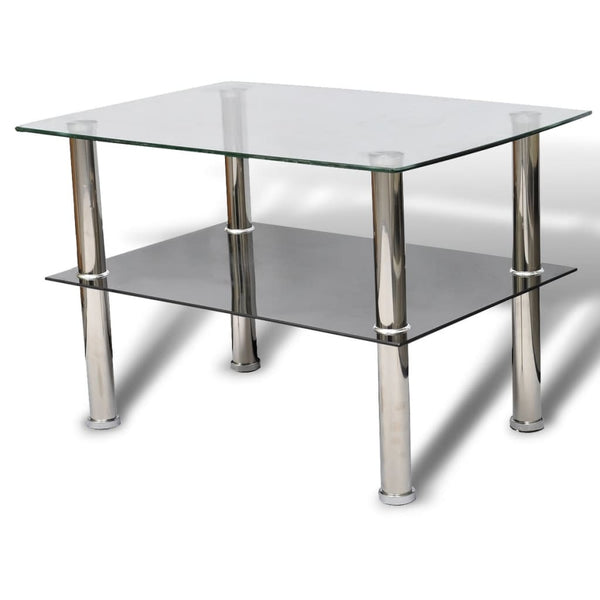vidaXL Coffee Table with Storage Glass