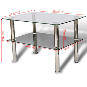 vidaXL Coffee Table with Storage Glass