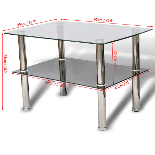 vidaXL Coffee Table with Storage Glass