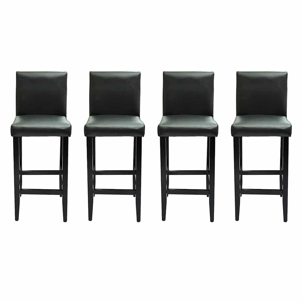 vidaXL Bar Stools 4 pcs Black Faux Leather