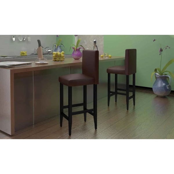 vidaXL Bar Stools 6 pcs Brown Faux Leather