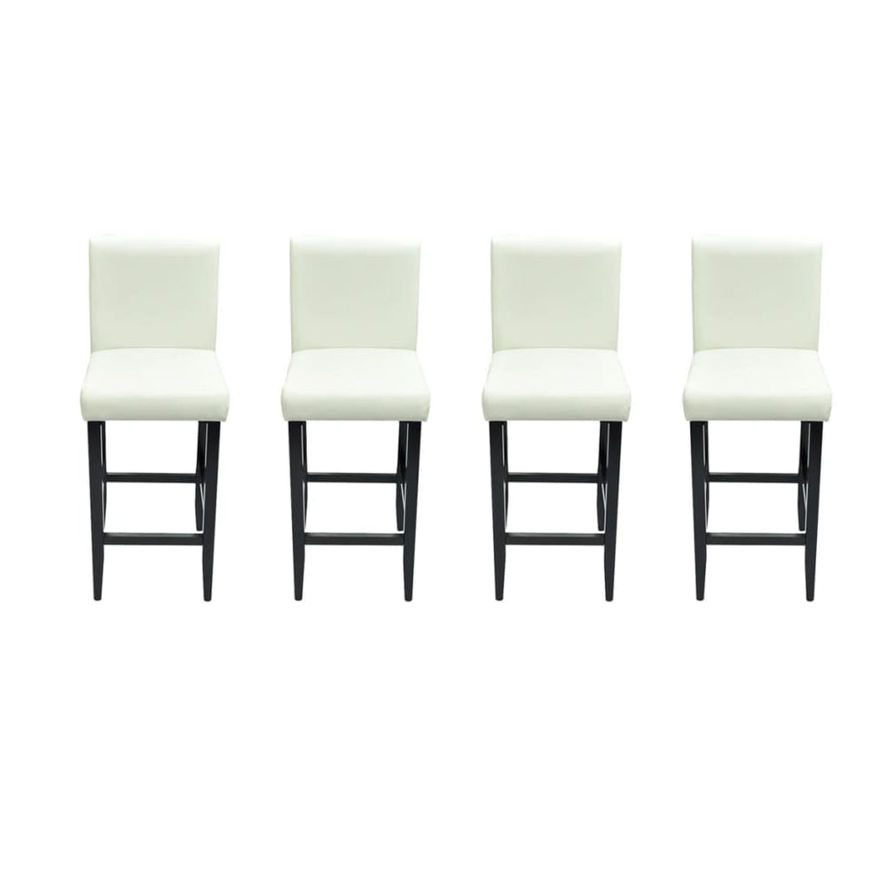 vidaXL Bar Stools 4 pcs. White Faux Leather