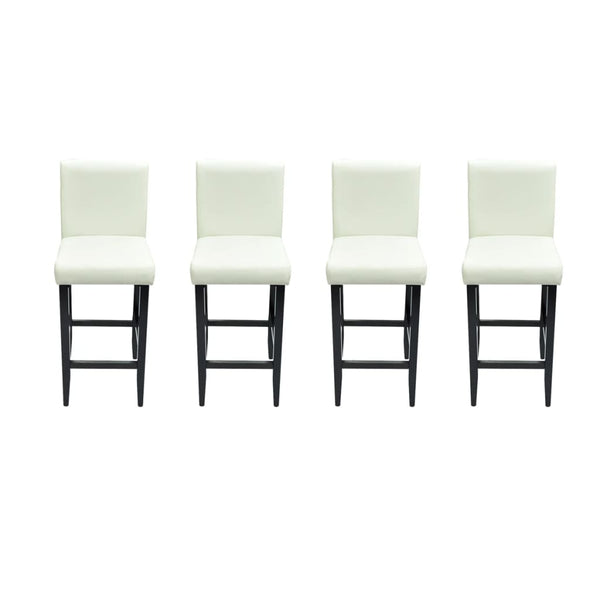 vidaXL Bar Stools 4 pcs. White Faux Leather