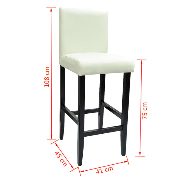 vidaXL Bar Stools 4 pcs. White Faux Leather