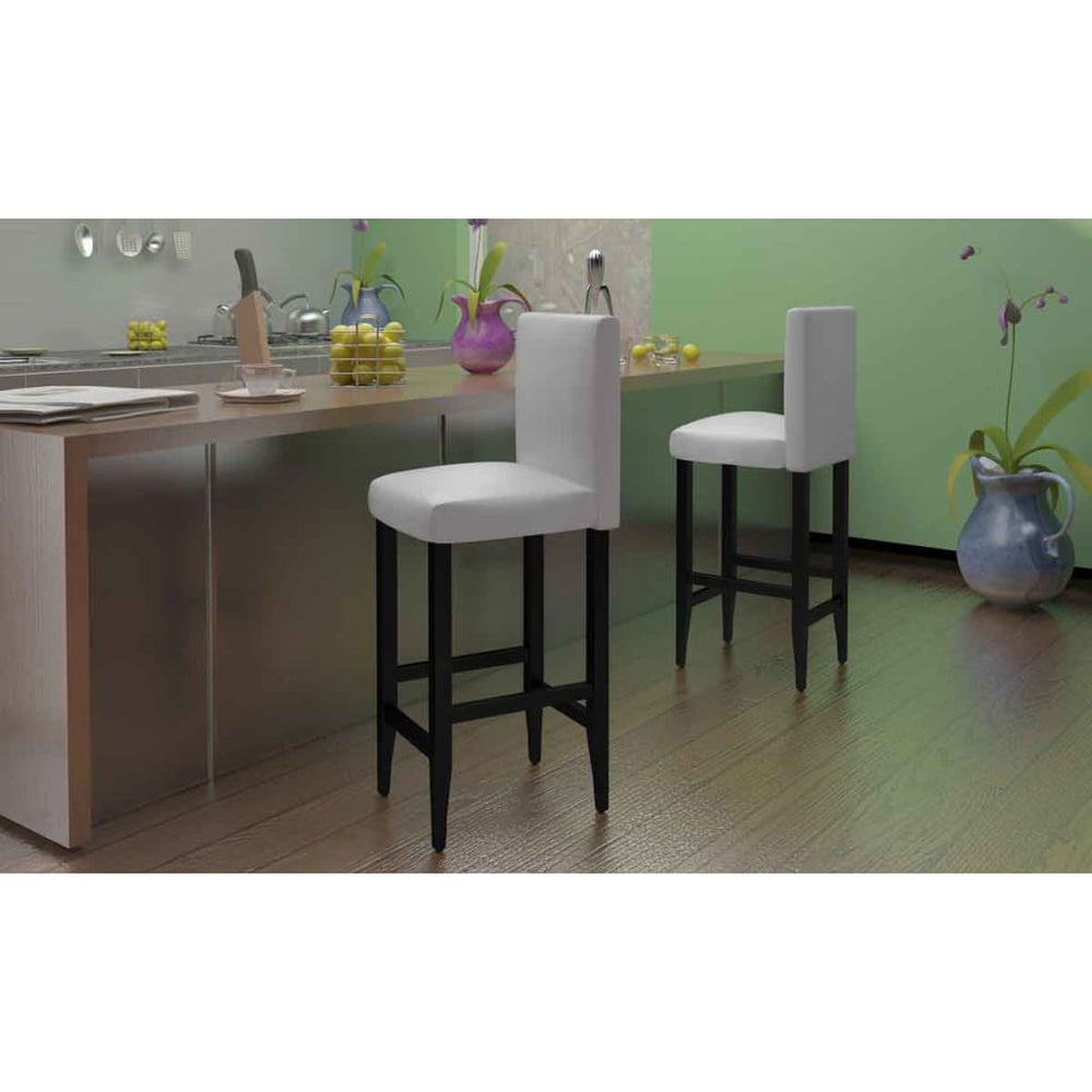 vidaXL Bar Stools 4 pcs. White Faux Leather