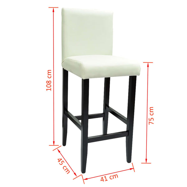 vidaXL Bar Stools 6 pcs White Faux Leather