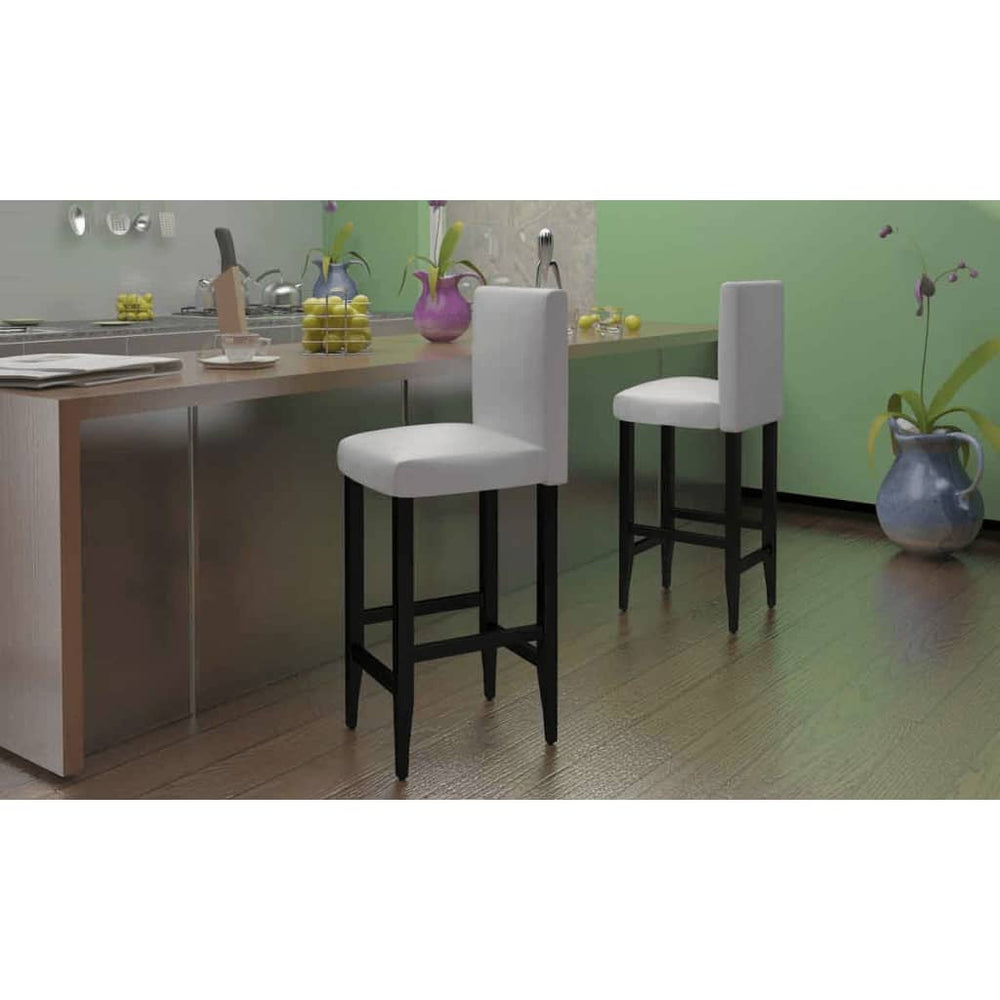 vidaXL Bar Stools 6 pcs White Faux Leather