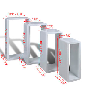 vidaXL 4-Piece Cube Shelf Set