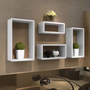 vidaXL 4-Piece Cube Shelf Set