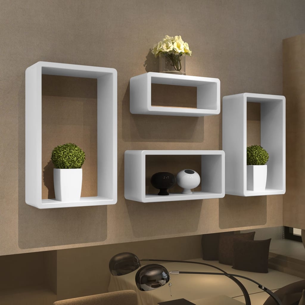 vidaXL 4-Piece Cube Shelf Set