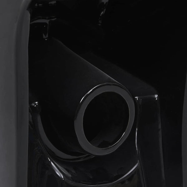 vidaXL Ceramic Toilet Horizontal Outlet Black