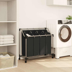 4-Compartment Black Laundry Sorter