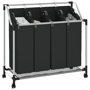 4-Compartment Black Laundry Sorter