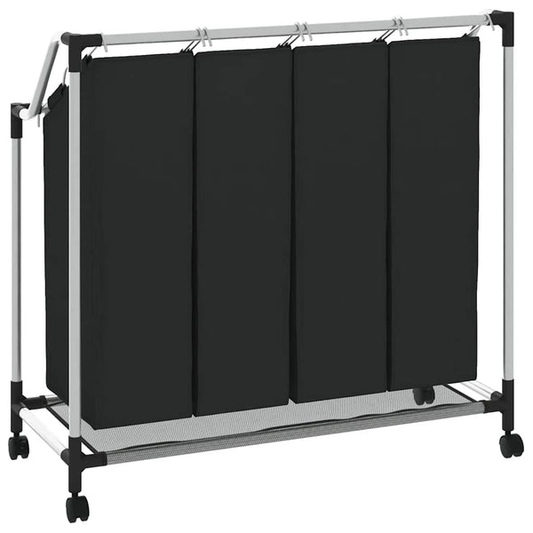 4-Compartment Black Laundry Sorter