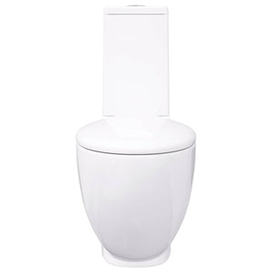 vidaXL Ceramic Toilet Horizontal Outlet White