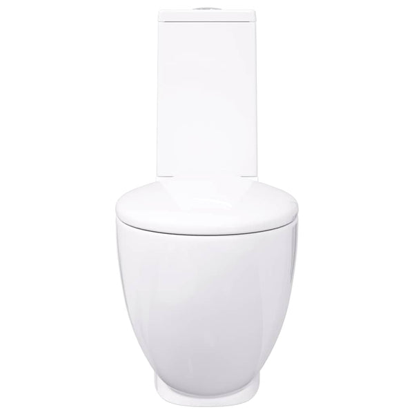 vidaXL Ceramic Toilet Horizontal Outlet White