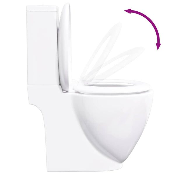 vidaXL Ceramic Toilet Horizontal Outlet White
