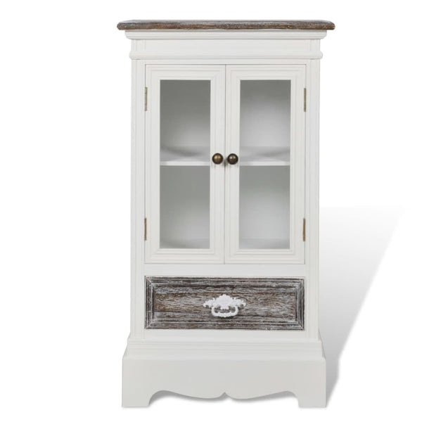 vidaXL Cabinet 2 Doors 1 Drawer White MDF