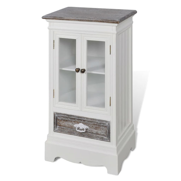 vidaXL Cabinet 2 Doors 1 Drawer White MDF
