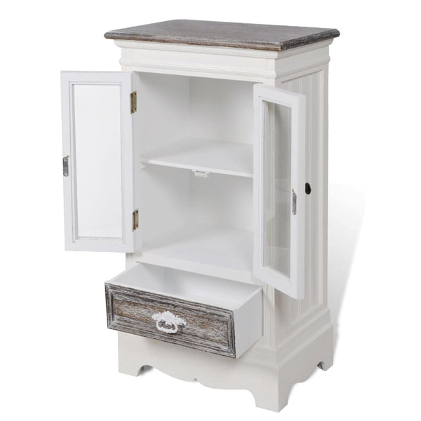 vidaXL Cabinet 2 Doors 1 Drawer White MDF