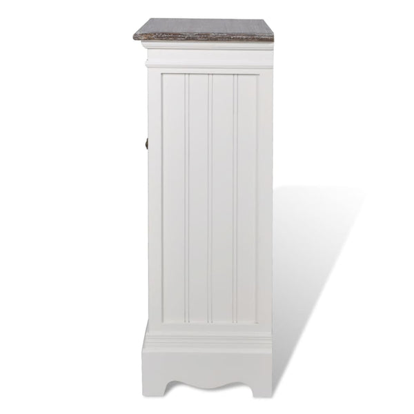 vidaXL Cabinet 2 Doors 1 Drawer White MDF
