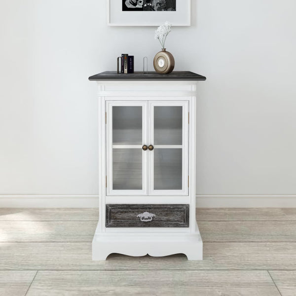 vidaXL Cabinet 2 Doors 1 Drawer White MDF