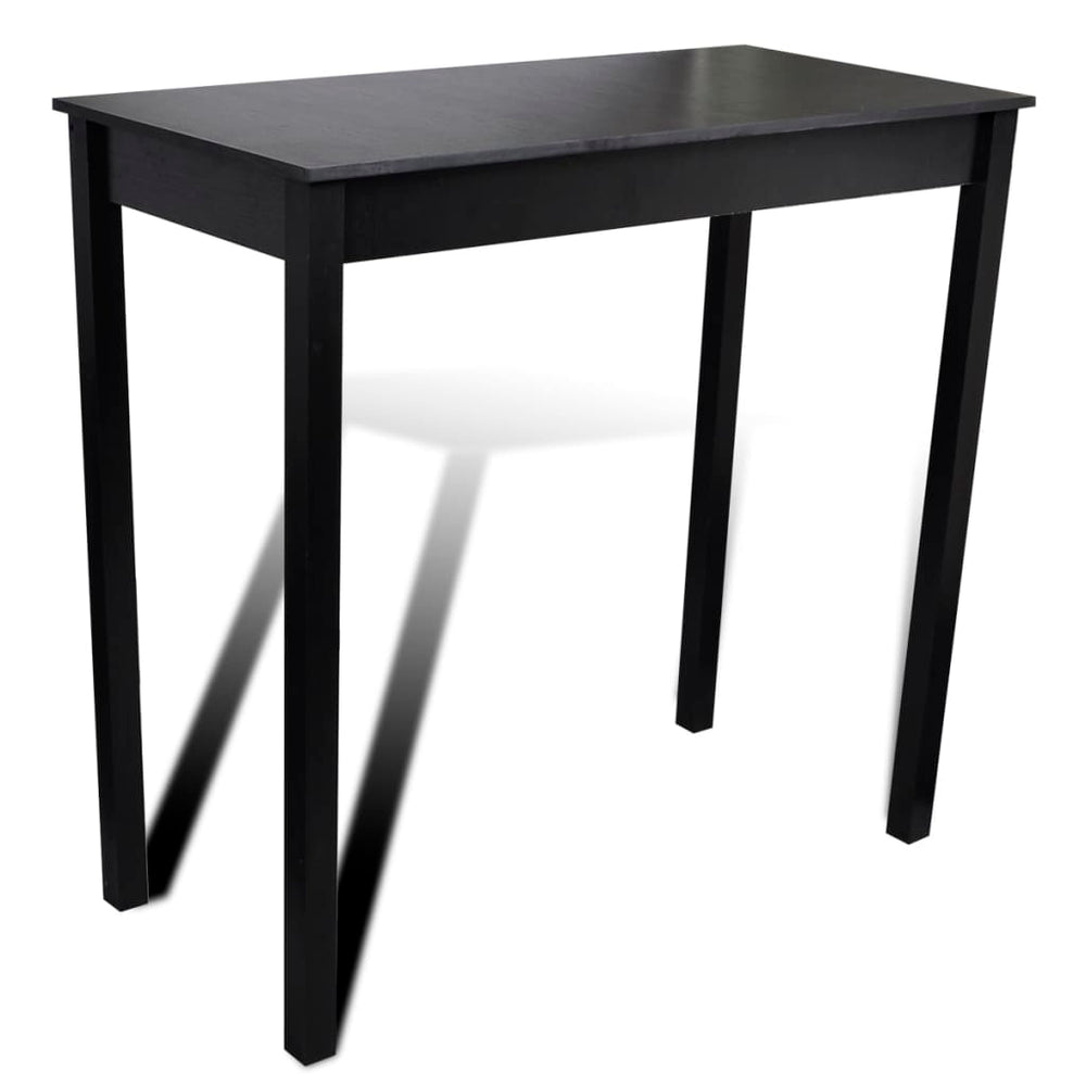 Bar Set Bar Table with 4 Bar Stools Black