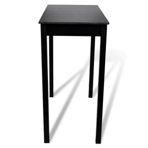 Bar Set Bar Table with 4 Bar Stools Black