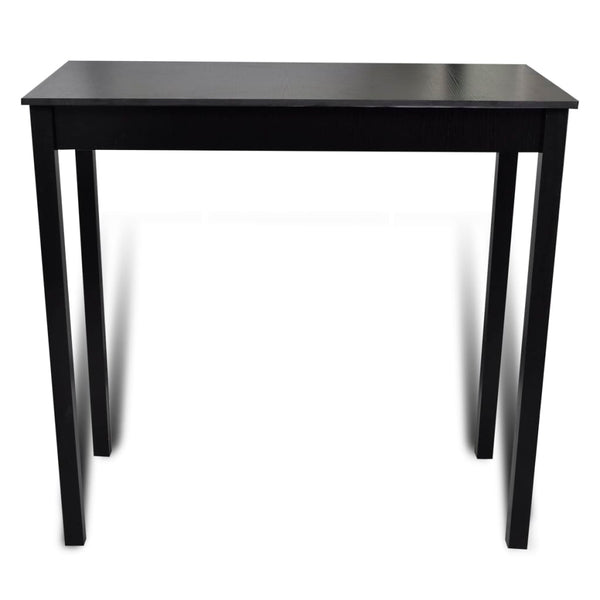Bar Set Bar Table with 4 Bar Stools Black