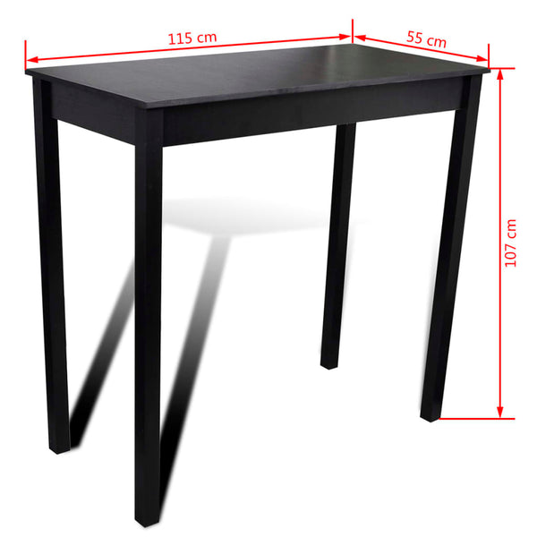 Bar Set Bar Table with 4 Bar Stools Black
