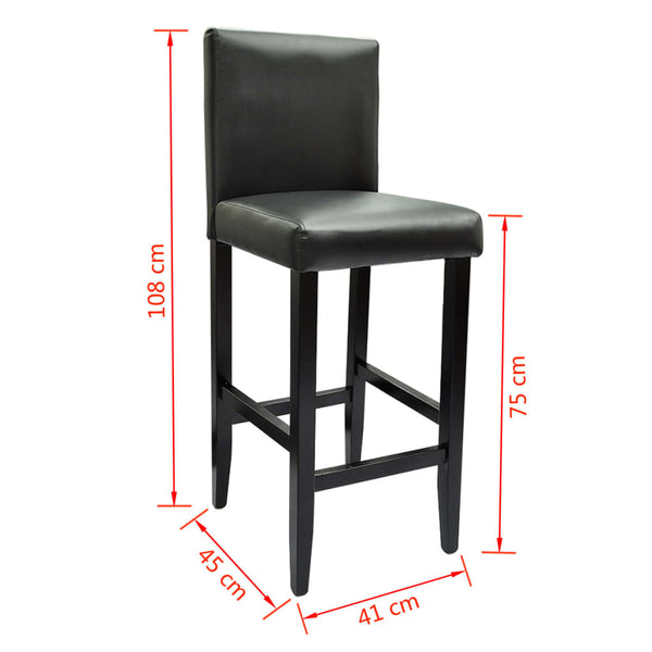 Bar Set Bar Table with 4 Bar Stools Black